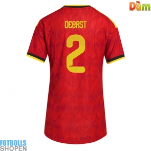 Billiga Belgien Zeno Debast #2 Hemmatröja Dam VM 2026 Kortärmad